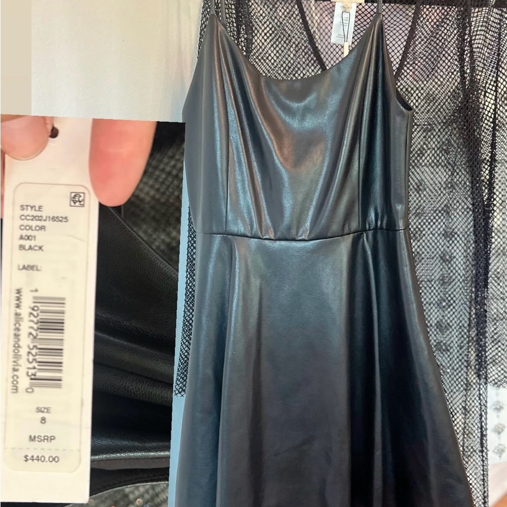 Alice + Olivia Blue Backless Sundress Scoop Neck Sleeveless